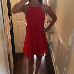 Never worn red knit-back dress